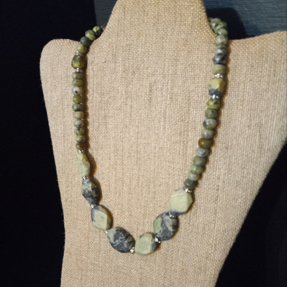 Jasper Multi Shaped Statement Necklace Bracelet &… - image 4